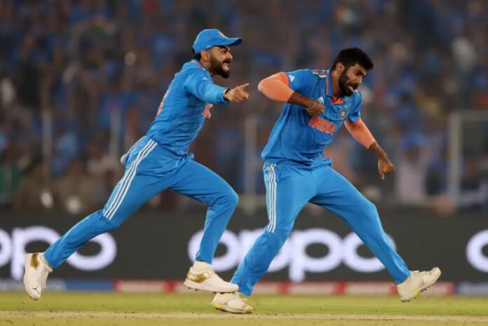 Jaspreet Bumrah after taking wicket of Marsh