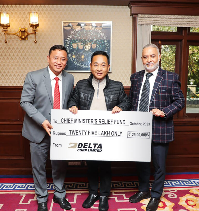 Delta Corp ने सिक्किम में बाढ़ राहत के लिए दिया चेक