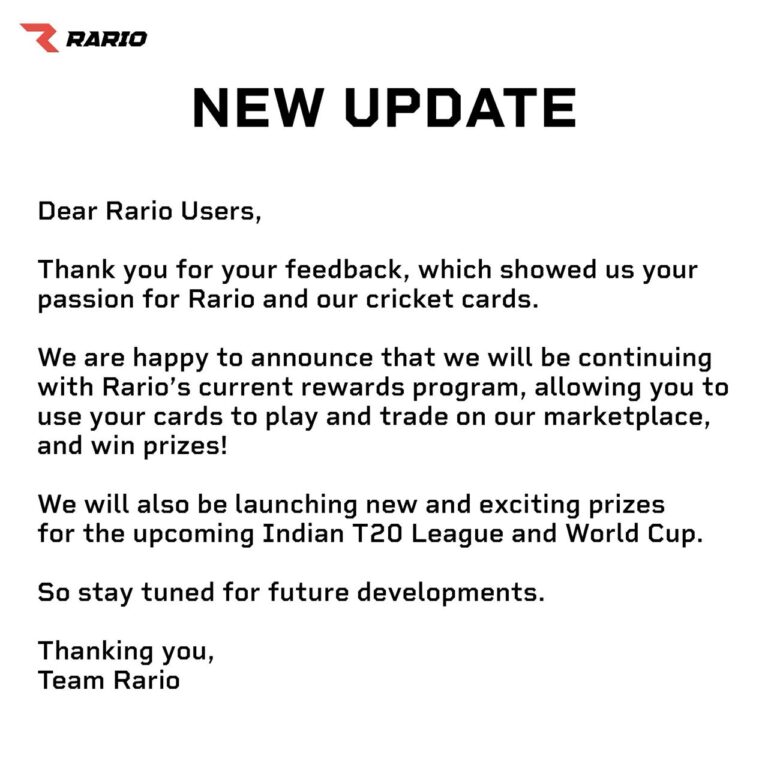 SAG की चिट्ठी के बाद रारियो ने बदला अपना फैसला, अब पुराने कार्ड भी चलेंगे